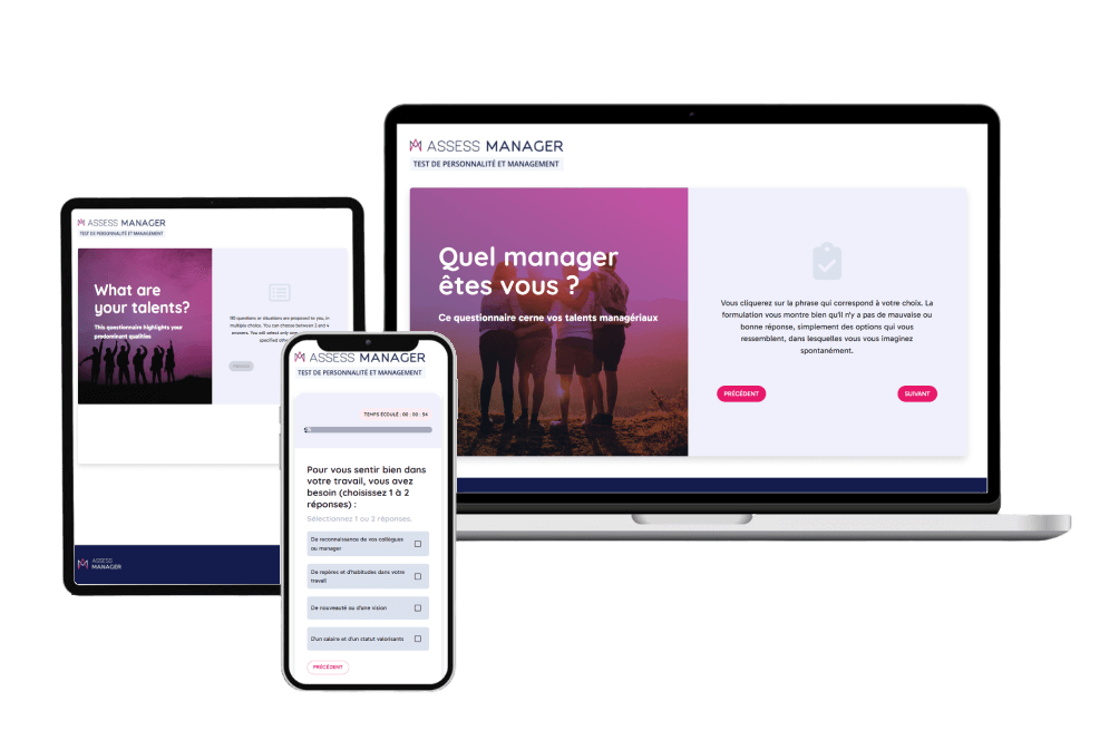 Questionnaire FARO Assess manager et ses solutions multiples : test de management, test de recrutement, test de personnalité, plan de formation collectif, team building